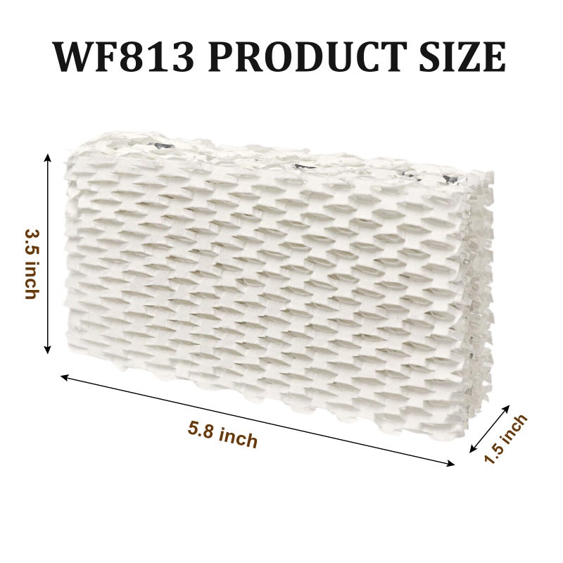 عبوة من 4 فلاتر لأجهزة ترطيب الهواء WF813 EQWF813، متوافقة مع أجهزة ترطيب الهواء Equate EQWF813 EQ-2119-UL وRelion RCM-832 RCM-832N وProcare PCCM-832N، فلتر بديل لأجهزة ترطيب الهواء بالرذاذ البارد - Image 2
